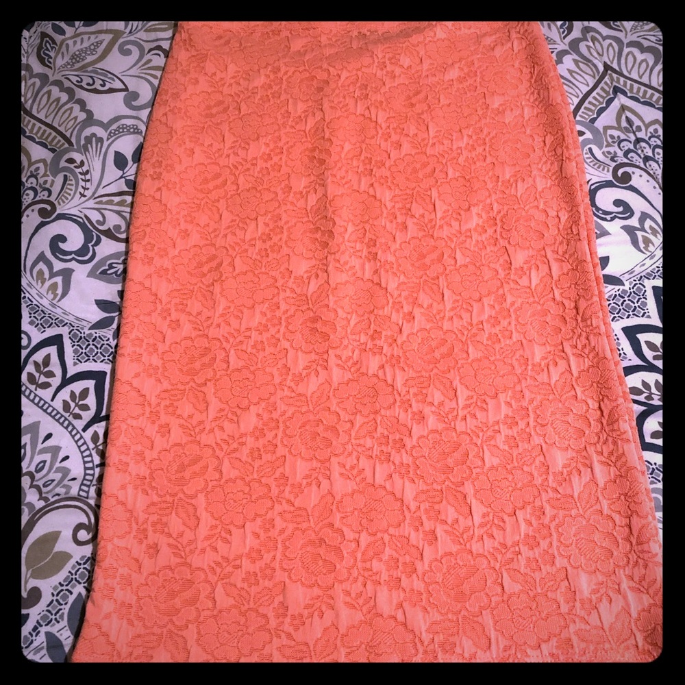 Peach pencil skirt